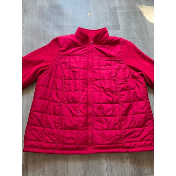 Karen Scott Sport Womens 2X Red Quilted Fleece Jacket - Picture 4 of 7